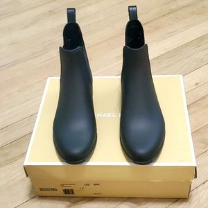 Michael Kors MK Charm Black Rain Boots EUC